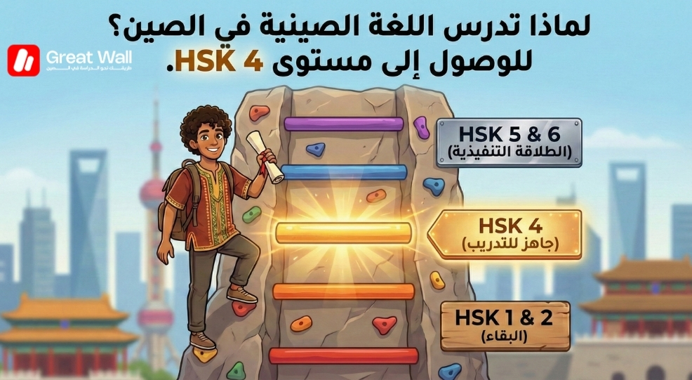 رسم بياني لسلم الوظائف يسلط الضوء على مستوى HSK 4 كهدف حاسم للطلاب الذين يدرسون اللغة الصينية في الصين ليصبحوا جاهزين للتدريب الداخلي رسم بياني لسلم الوظائف يسلط الضوء على مستوى HSK 4 كهدف حاسم للطلاب الذين يدرسون اللغة الصينية في الصين ليصبحوا جاهزين للتدريب الداخلي