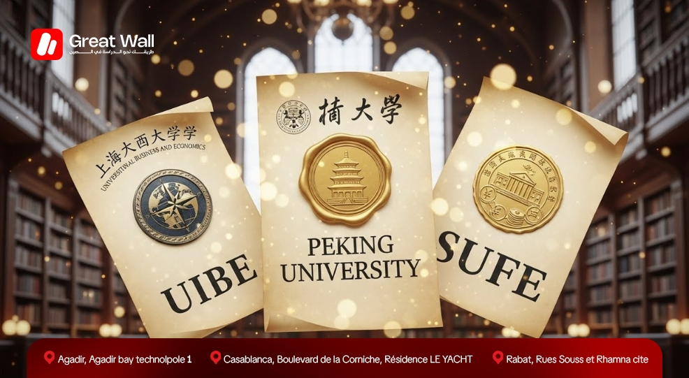Acceptance letters for the best business universities in China UIBE, Peking University, SUFE.