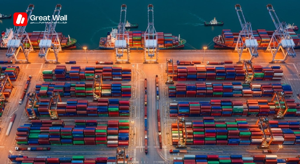 Busy trade port in China, global logistics hub for import-export business.