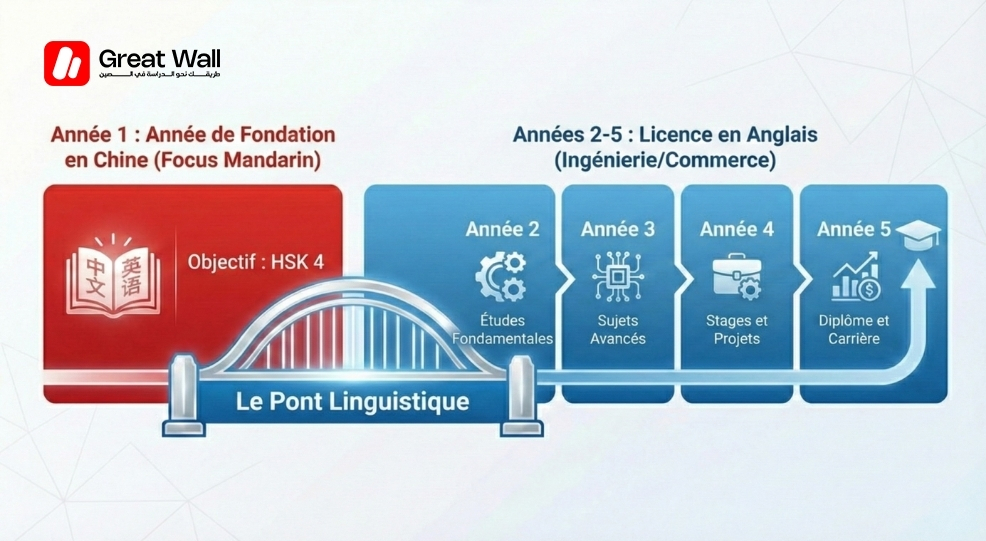 Chronologie infographique montrant le modele d etude hybride et l annee preparatoire Chronologie infographique montrant le modele d etude hybride et l annee preparatoire